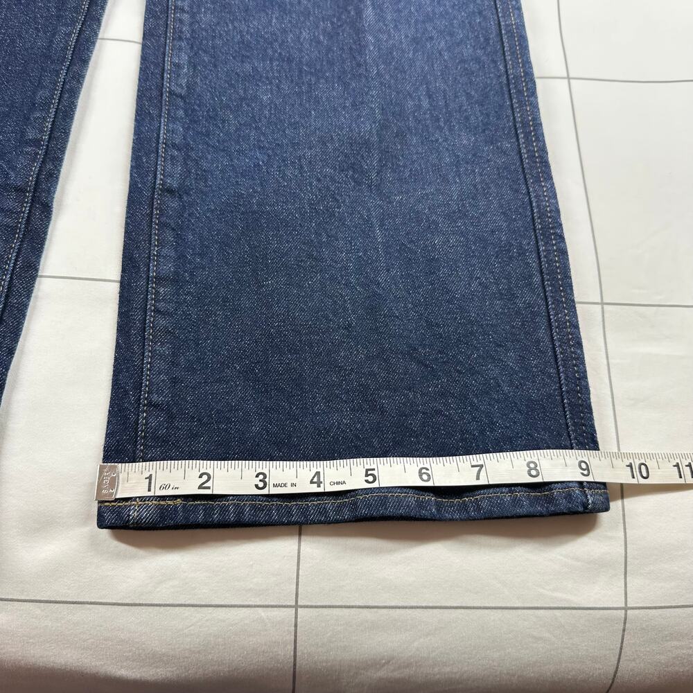 J.Crew Jeans Womens 27 Blue Full Length Slim Wide Trouser Dark Rinse Wash Denim - Picture 14 of 14